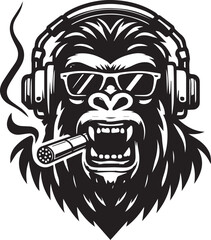 Gorilla head mascot logo