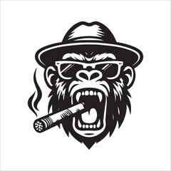Gorilla head minimalist logo