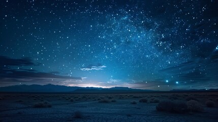 Obraz premium Beautiful starry night in a desert with many stars in high resolution and high quality. concept stars,landscape