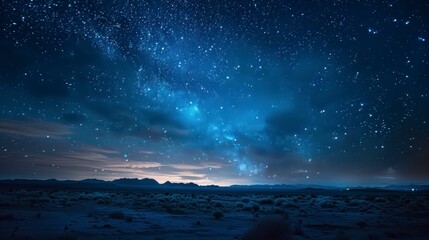 Beautiful starry night in a desert with many stars in high resolution and high quality. concept...