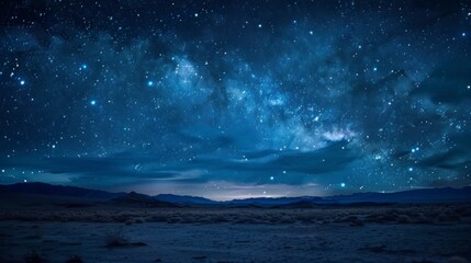 Beautiful starry night in a desert with many stars in high resolution and high quality. concept stars, landscape, starry night, universe, galaxies, planet