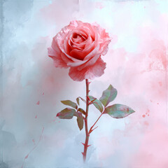 Watercolor Wash valentines day background realistic hyper detailed water color rose flowers