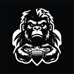 Gorilla black and minimalist vector logo