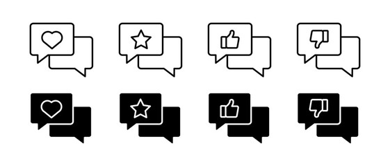 Customer service icon vector set. Reviews symbol - obrazy, fototapety, plakaty