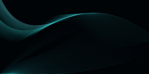 Dark abstract background with glowing wave. Shiny moving lines design element. Elegant dynamic wavy lines. vector modern