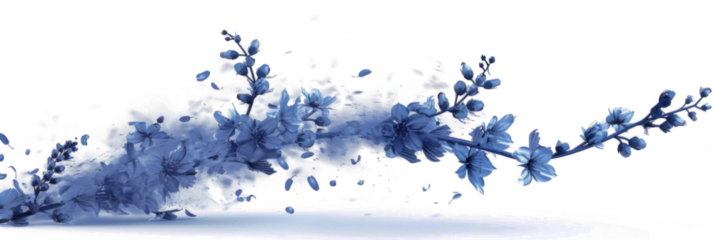 Abstract Blue Flowers in Motion Blur