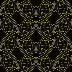 Seamless vector geometric art deco pattern with arches and gradients