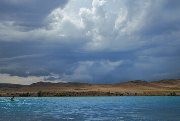 clouds over the lake