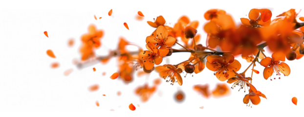 Dynamic Floral Swirl on Transparent Background