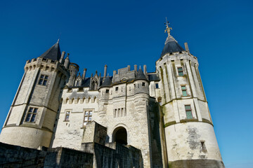 Fototapeta na wymiar Le vertige devant le château de Saumur dans le Maine-et-Loire - France