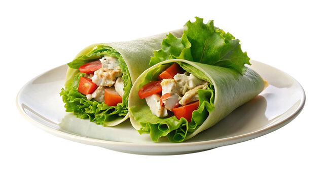 Shawarma Chicken Wrap Tortilla With Jalapenos on transparent background