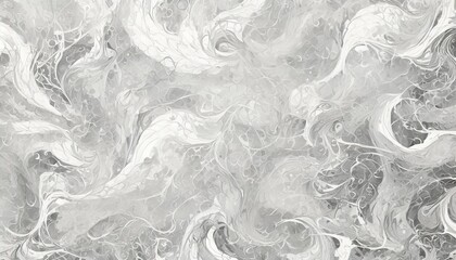 abstract white background with marbled texture pattern in elegant fancy design wavy swirls and curled marbled pattern in detailed painted white and gray stone backdrop layout