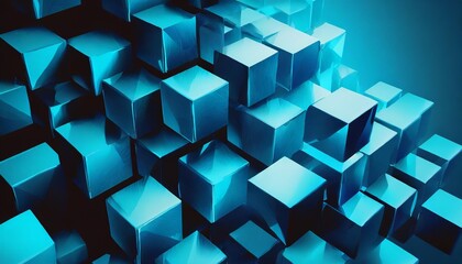 abstract illustration of blue cubes background futuristic background design