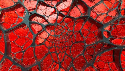 abstract 3d render red cracked surface modern background design
