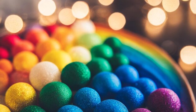 blurred rainbow background with natural bokeh light balls abstract gradient web wallpaper lgbt movement concept image