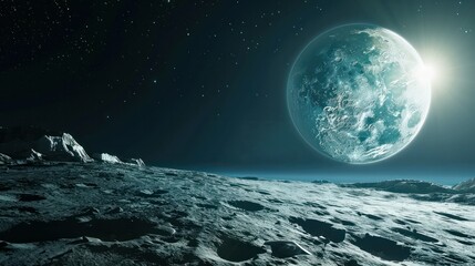 Obraz premium a planet on the moon Realistic daytime view 