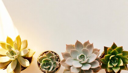 header with succulent plants on a white background