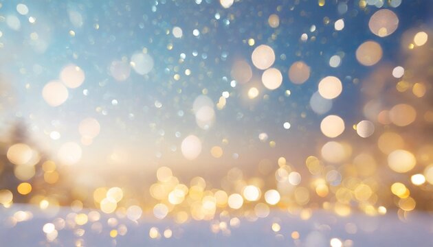 festive starry sky background with blue light bokeh new year and christmas concept
