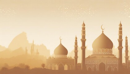 ramadan kareem vector background with mosques and minarets to the holiday mubarak