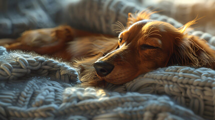 the relaxation and contentment of a Dachshund enjoying a peaceful moment