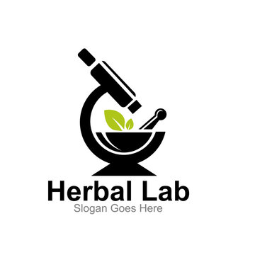 herbal lab logo design concept