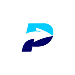 letter P arrow logo design vector,editable eps 10