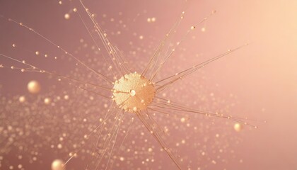 atomic particle close up in pink background for scientific research