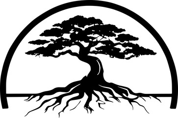 Bonsai tree icon isolated on white background