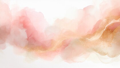 abstract pink and peach colored ink cloud on white background for weddings salons spas generative