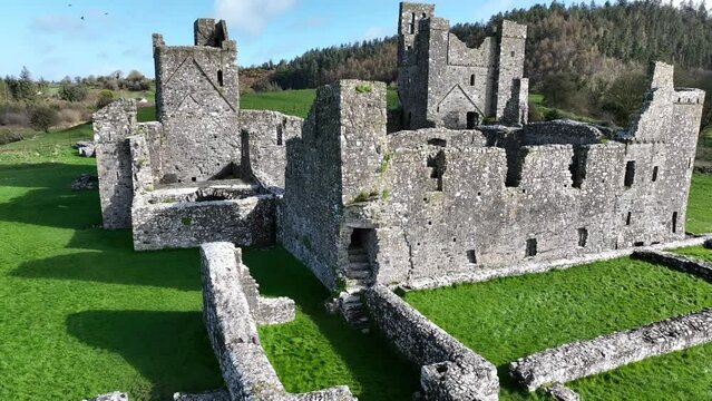 fore abbey monastery ruins in county westmeath, ireland