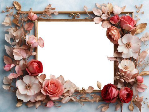 Absolutely! Here’s a description for a rose petal frame:  A romantic circle of rose petals forming a beautiful frame for cards, decorations, or celebratory designs