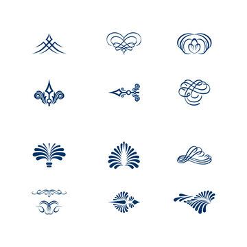 Set of Arabescos Vector floral ornament design
