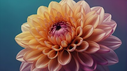 vibrant dahlia blossoms on a dark backdrop. top view. Concept for Springtime. Mother's Day Idea including a Copy Area. Valentine's Day.
