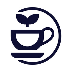 drink, coffee, cup, tea, tea leaf, drink, leaf , coffee cup with leaf icon