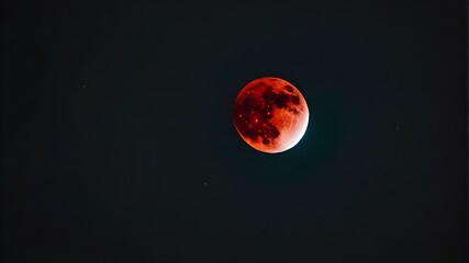 Super Blood Wolf Moon, a red-blood planet with clouds during a lunar eclipse
