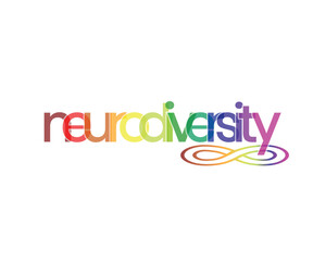 Neurodiversity awareness and acceptance concept vector with rainbow infinity symbols. Autism awareness. Infinity rainbow symbol. infinity sign in rainbow spectrum colors.