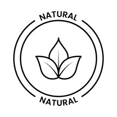 Black Stamp Natural icon. Black Stamp Vector icon for Natural, Plant, and Leef icon on transparent background. 