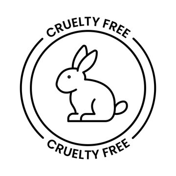 Cruelty Free icon. Black outline icon for Crulty free. Not Tasted on Animal icon on Transparent Background.
