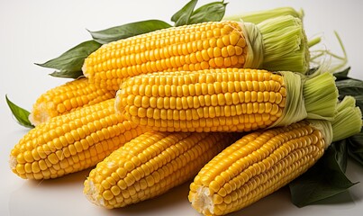 Pile of Corn on the Cob With Leaves