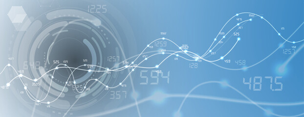 Abstract Artificial intelligence. Cloud computing. Machine learning. Technology web background. Virtual concept futuristic background