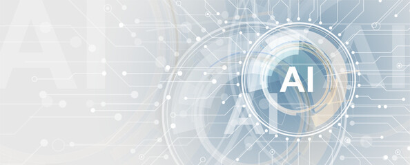 Abstract Artificial intelligence. Cloud computing. Machine learning. Technology web background. Virtual concept futuristic background