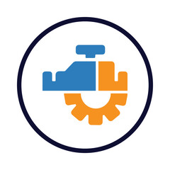 Car engine, gear, engine, car parts, car engine icon