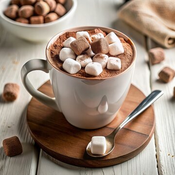 Cocoa with marshmallows: winter pleasure
