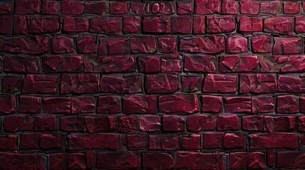 A regal maroon brick wall, exuding sophistication and refinement.