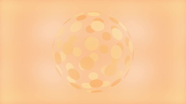 Peach Fuzz Background with Rotating Sphere