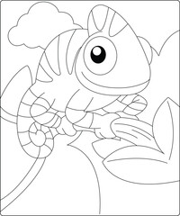 Chameleon Coloring Page For Amazon KDP © Shanto Creation