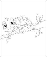 Chameleon Coloring Page For Amazon KDP