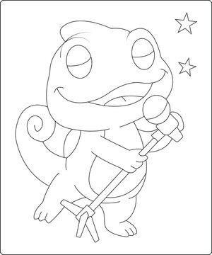 Chameleon Coloring Page For Amazon KDP