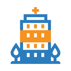 Medical, building, Plus, sign, hospital, clinic, medical building, hospital building icon