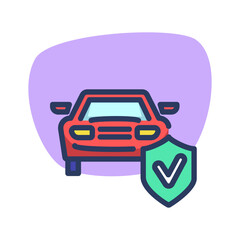 Automobile insurance thin line icon. Accident, emergency, car outline sign. Insurance and protection concept. Vector illustration symbol element for web design and apps
